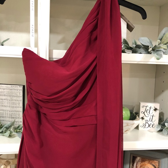 Azazie burgundy bridesmaid dress - Picture 4 of 5